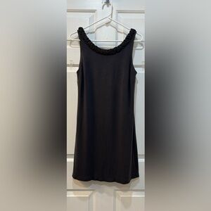 J. Crew Jersey Knit Sleeveless Mini Dress Ruffle Neckline Preppy Casual Short M